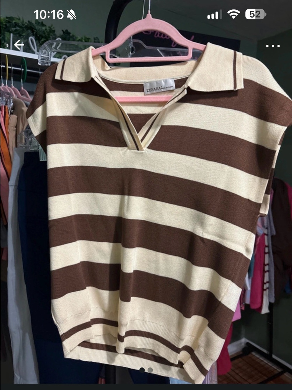 New Zenana mocha and cream beige Size small